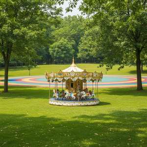Manèges pour enfants de qualité supérieure, 12 places, petit carrousel de luxe en fibre de verre pour parc d'attractions et centre commercial, utilisation en extérieur - Product Image 2
