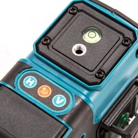 Marqueur laser infrarouge industriel vert 12 lignes pour murs et sols, intérieur/extérieur, largeur de ligne 2 mm, alimenté par batterie au lithium