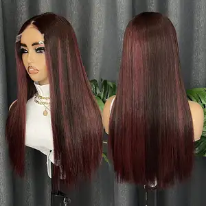 glueless highlight light brown bone straight wig,360 full lace super double drawn bone straight vietnam human hair wig