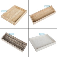 Vanité en marbre de luxe plateau de service en pierre de marbre naturel petite taille vert émeraude rectangulaire marbre longs plateaux décor à la maison