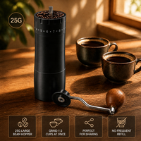 Moulin à café manuel portable à réglage externe, avec trémie de 25g et bac de 35g, pour usage quotidien, expresso et pour le café filtre, direct usine, fournisseur