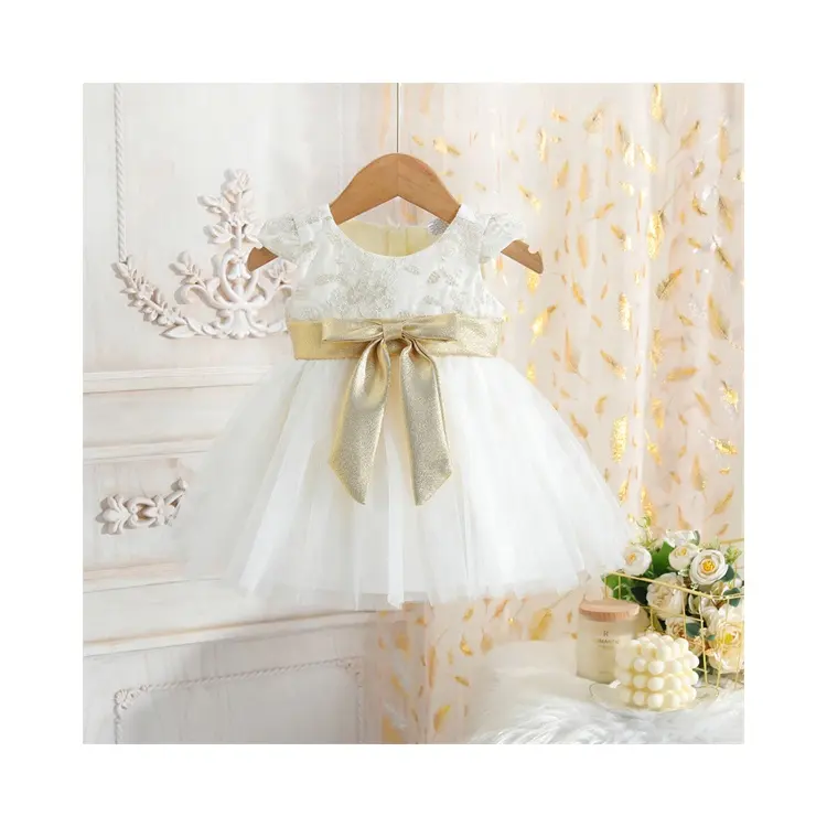 High Quality Fashionable Children'S Dress For Girls Breathable Girl White Dress Skin-Friendly Children Dress Girls