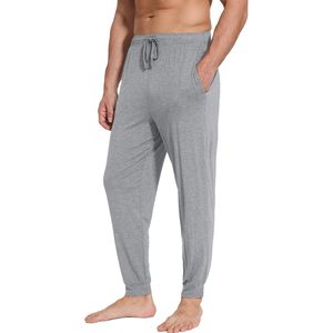 กางเกงนอนผู้ชายผ้าใยไผ่สีเทาเฮเทอร์ ไซส์เล็ก เนื้อนุ่ม มีกระเป๋า ทรงลำลองขายาว - Product Image 1