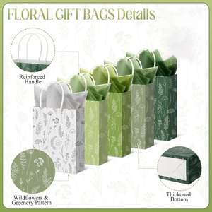 Bolsas de Regalo Pequeñas con Diseño Floral, al por Mayor, con Asa, Bolsas de Regalo de Agradecimiento para Bodas, Baby Showers, Fiestas de Cumpleaños - Product Image 3