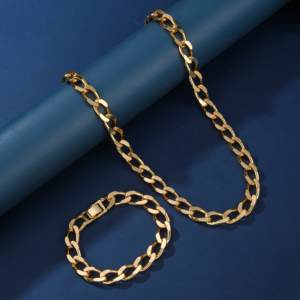 <span class=keywords><strong>Ensemble</strong></span> de Bijoux en Or 10k Véritable 18k 14k 24k Original Laminé, Chaînes, Colliers et Bracelets pour Hommes - Product Image 1