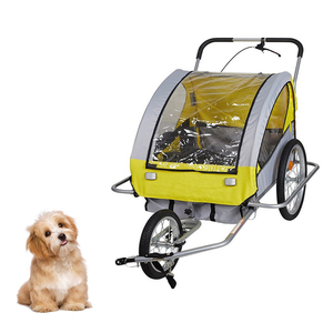Remolque plegable <span class=keywords><strong>para</strong></span> bicicleta de <span class=keywords><strong>perro</strong></span>, carrito <span class=keywords><strong>para</strong></span> mascotas, vagón de bicicleta, transportador de carga con 3 entradas y pantalla de malla transpirable <span class=keywords><strong>para</strong></span> viajes y todoterreno - Product Image 1