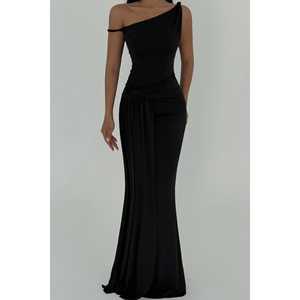 Vestido Largo Negro para Mujer, Estilo Vintage de Lujo, Silueta en A, con Lentejuelas y Cuentas, Talla XL, Largo hasta la Rodilla - Product Image 3