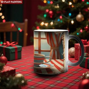 Mug à sublimation haute définition 11oz en céramique noire givrée, tasse cadeau thermosensible - Product Image 2