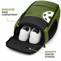 Sac à dos de pickleball personnalisé avec logo, design semi-rigide, grande capacité, sac de rangement pour équipement sportif avec poche pour bouteille d'eau