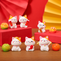 Figurines de chat porte-bonheur en résine miniatures en gros, Maneki Neko, assortiment de miniatures de chats porte-bonheur pour jardin féerique, maison de poupée, décoration DIY