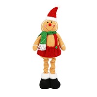 Muñeco de jengibre navideño transfronterizo de punto con piernas largas para hombres y mujeres, combinación de colores rojo y blanco, Super Fábrica en
