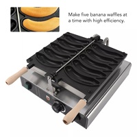 Machine commerciale de gaufrier de banane Double face en forme de banane gaufrier revêtement antiadhésif 1800W pour des machines de casse-croûte