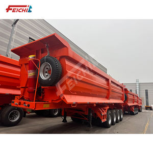 Semi-remorque à benne arrière à 4 essieux de haute qualité, remorque à benne basculante en acier au carbone, remorque à benne arrière hydraulique à usage intensif - Product Image 3