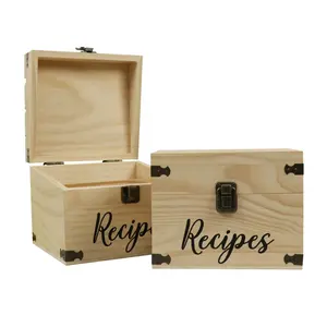Бамбуковая деревянная коробка для рецептов