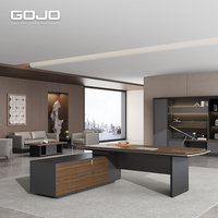 Table de patron moderne, élégante et luxueuse en bois en forme de L, durable, de haute qualité, pour PDG, mobilier de bureau élégant