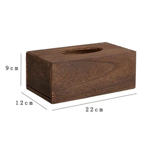 Boîte à mouchoirs en bois 22x12x9 cm, rangement de bureau carré pour mouchoirs extractibles, utilisation à la maison ou au bureau - Product Image 1