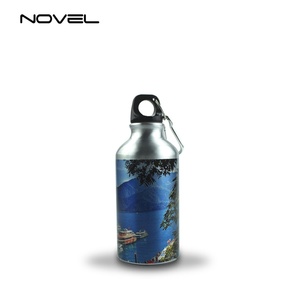 Bouteille de sport en aluminium vierge pour sublimation, 400 ml, avec couleurs blanc et argent, en stock - Product Image 4