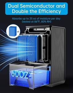 <span class=keywords><strong>Deshumidificador</strong></span> Pequeño para Dormitorio, Baño, RV con Apagado Automático, Deshumidificadores Compactos y Silenciosos para Habitación, Hogar, Armario, Lavandería - Product Image 2