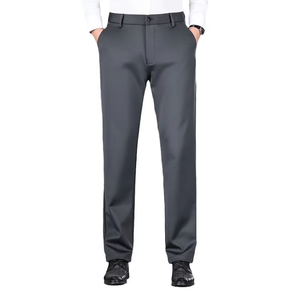 <span class=keywords><strong>Pantalon</strong></span> habillé slim pour <span class=keywords><strong>homme</strong></span> 100 % coton infroissable couleur unie respirant taille mi-haute pour affaires, bureau, <span class=keywords><strong>mariage</strong></span> et usage quotidien - Product Image 3