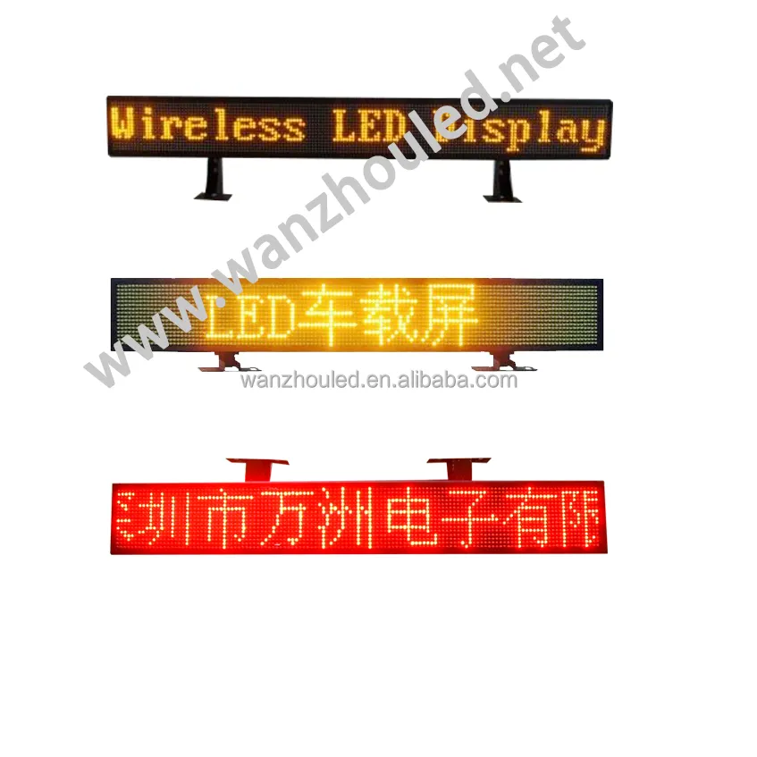 Wireless Wifi 3G 4G Car Taxi LED Display Single Color Rear Window Scrolling Message Screen DC12V Cigarette Lighter Power Supply
