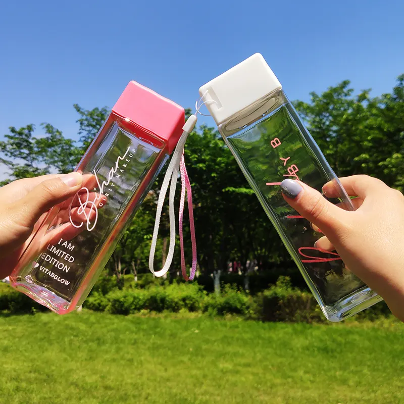 저렴한 플라스틱 마시는 물 병 BPA 무료 광장 물 병 플라스틱 휴대용