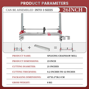 <strong>Chainsaw</strong> Mill And Rail Mill Guide Portable Sawmill 14&quot;-48&quot; Guide Bar, Saw Milling Rail Guide For Woodworkers And Carpenters