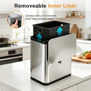 Venta Directa de Fábrica: Cubo de Basura Suspendido de 5L con Tapa, Cubo de Basura Pequeño para Cocina con Gancho, Cubo de Almacenamiento Montado en la Pared - Product Image 5