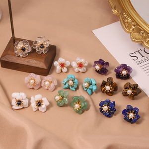 Boucles <span class=keywords><strong>d</strong></span>'oreilles en <span class=keywords><strong>argent</strong></span> Sterling 925, boucles <span class=keywords><strong>d</strong></span>'oreilles à fleurs en pierre naturelle pour femmes, cadeau <span class=keywords><strong>d</strong></span>'anniversaire pour filles, boucles <span class=keywords><strong>d</strong></span>'oreilles en perles, bijoux à la mode - Product Image 3