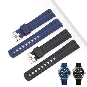 Correa de Reloj de Goma con Extremos Curvos para <span class=keywords><strong>Omega</strong></span> <span class=keywords><strong>Seamaster</strong></span> 300, Correa Deportiva de 20 mm para Moonswatch - Product Image 1