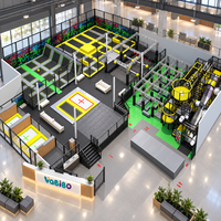 Équipement de parc de trampolines sur mesure Vabibo Factory TP029, trampoline commercial intérieur, mousse haute densité, basketball familial, FEC