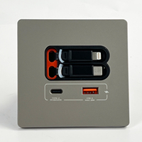 Panel eléctrico de pared, enchufe múltiple, placa de PC, Color gris, uso hospitalario, Cable retráctil, toma USB de corriente nominal de 16A