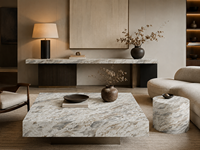 Dalles de marbre blanc Ionia pour plans de travail de cuisine, meubles-lavabos de salle de bain, revêtements de sol, murs décoratifs, buffets et lavabos autoportants