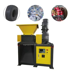 Mini máquina industrial trituradora dois eixo duplo, vidro têxtil de biomassa madeira, reciclando triturador triturador