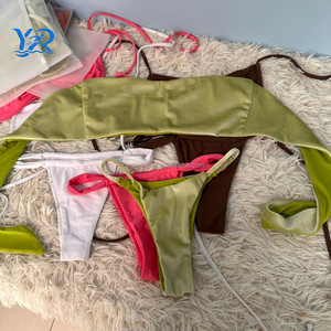 Yanyi Rainbow Print Bikini Heart Accesorios Bikini con Diamond Head Band Bikini Traje de baño - Product Image 5