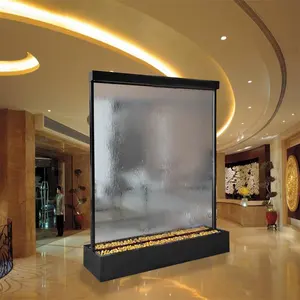 Interior decoration fountain stainless steel floor-standing artificial waterfall