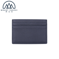 Dompet Tipis Minimalis Modern Mount Yanzhi Siap Kirim, Kulit Asli Mewah, Anti RFID, Tempat Kartu Kredit, Slot Kartu 30MM