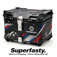Coffre de moto en alliage d'aluminium étanche, personnalisé, 45L, sécurisé, verrouillable, design léger, fabriqué en Chine, pour une utilisation en toutes saisons