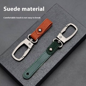 Luxury Men's High-End PU Leather Car <b>Keychain</b> Waist Hanging Pendant Suede <b>Keychain</b> Fashionable Couple Accessory Leather <b>Keychain</b> - Product Image 1