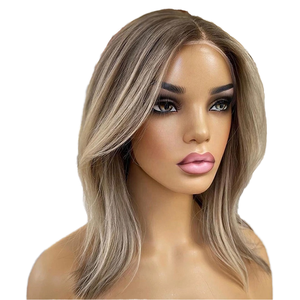 Perruque Bob <span class=keywords><strong>blonde</strong></span> naturelle de qualité supérieure de 14 pouces HD pour Swiss Lace Front Cuticule alignée Cheveux humains non traités Lace transparente - Product Image 4