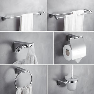 Ensemble d'accessoires <span class=keywords><strong>de</strong></span> salle <span class=keywords><strong>de</strong></span> bain moderne en alliage <span class=keywords><strong>de</strong></span> zinc finition chromée 60 cm : Porte-serviettes, porte-rouleau <span class=keywords><strong>de</strong></span> papier toilette et support mural pour serviettes - Product Image 3