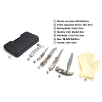 Poignée de camouflage en plein air Camping Kit d'outils multi-combinaison ensemble de couteaux de survie avec étui de transport