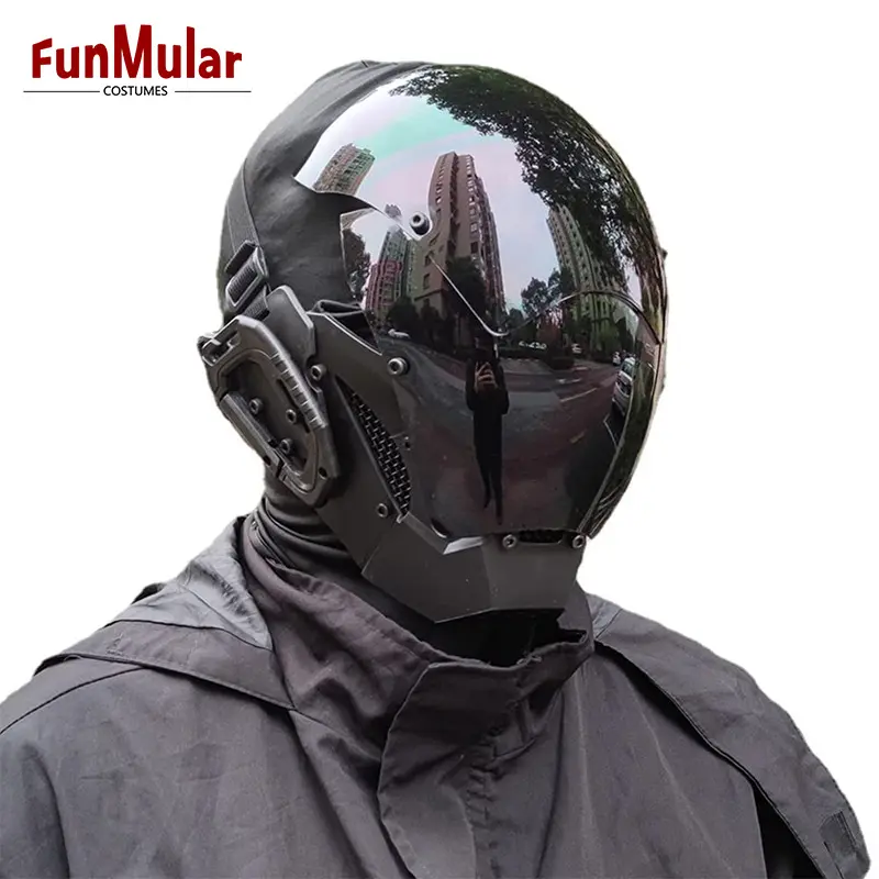 Funmolar Punk Mask Cosplay for Men Cosplay Halloween Mask Fit Party Music Festival accessori