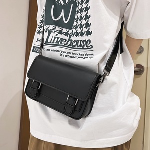 Sac en cuir en gros marque personnalisée Messenger Bag Fashion British Style Shoulder Phone Bag Hot Selling PU pour femmes et hommes Noir