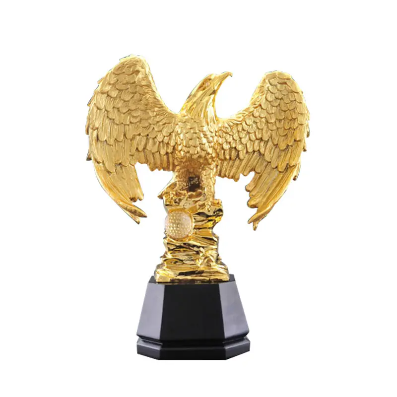 Manufacturers Resin trophy creative golden eagle statue flying eagle trophy custom logo awards