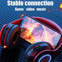 Casque de jeu sans fil pliable en usine avec lumières LED casque de jeu sur les écouteurs tws antibruit