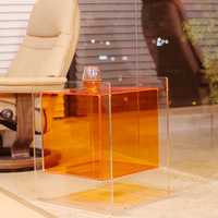 Table basse en acrylique transparent, simple et moderne, avec rangement intégré pour canapé
