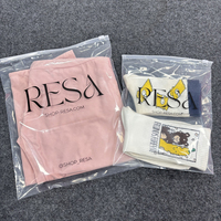 Sac de vêtements refermable transparent avec fermeture éclair, emballage en plastique PE imprimé sur mesure, transparent pour t-shirts et chaussettes