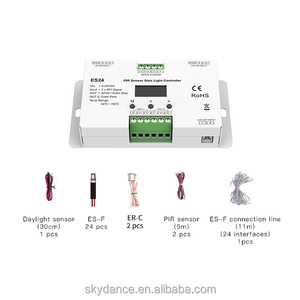 Controlador de Luz para Escaleras SKYDANCE 24CH con Sensor PIR Dual <span class=keywords><strong>ES24</strong></span> 5-24VDC 24*1A - Product Image 3