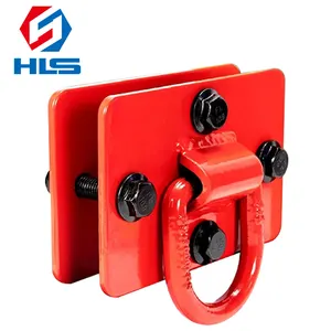 12000 LBS Tie Down D Ring Lashing Mounted Rope Ring 1/2 Inch Red Powder Coating Bolt On D Ring