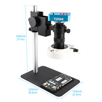Microscope vidéo 38MP, caméra de microscope industriel USB, 1080P 60FPS, objectif C-mount 130X, éclairage LED pour réparation, soudure, puce